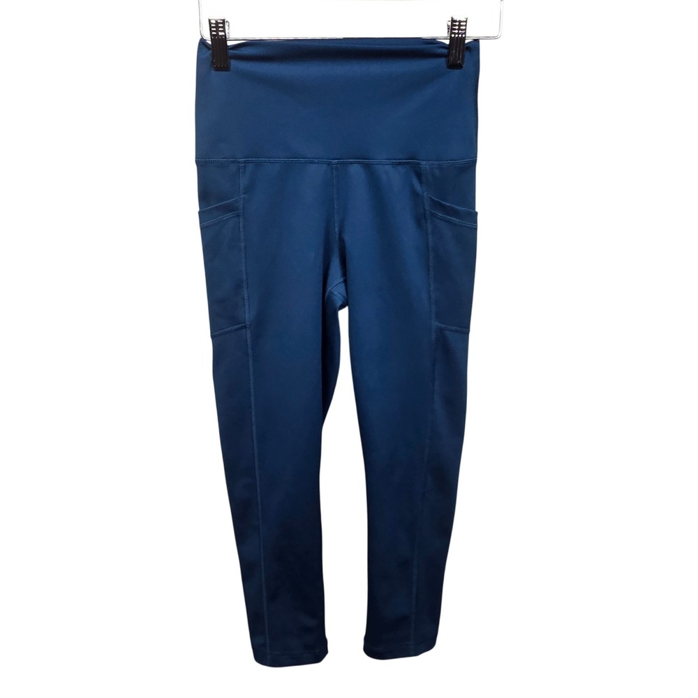 YOGALICIOUS LUX Teal Blue High Waist Pocket Leggings Athleisure Size S‎